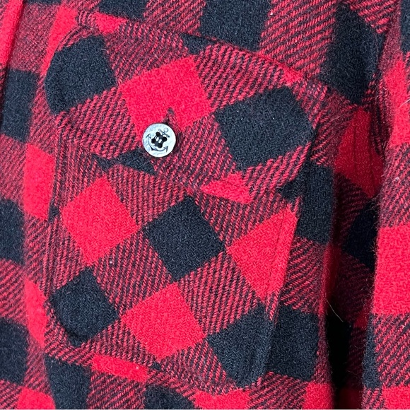 Buffalo Plaid Wool Blend Vintage Shacket By Outdoor Exchange Large 16-16 1/2 - Picture 4 of 11